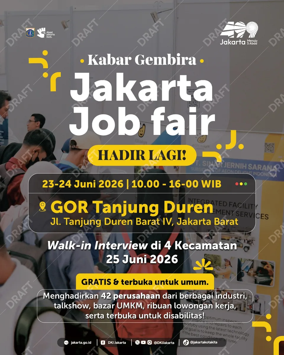 Job Fair Kabupaten Mandailing Natal 2026 (Suku Dinas TKTE Wilayah Kabupaten Mandailing Natal Barat) : 23-24 Juni 2026